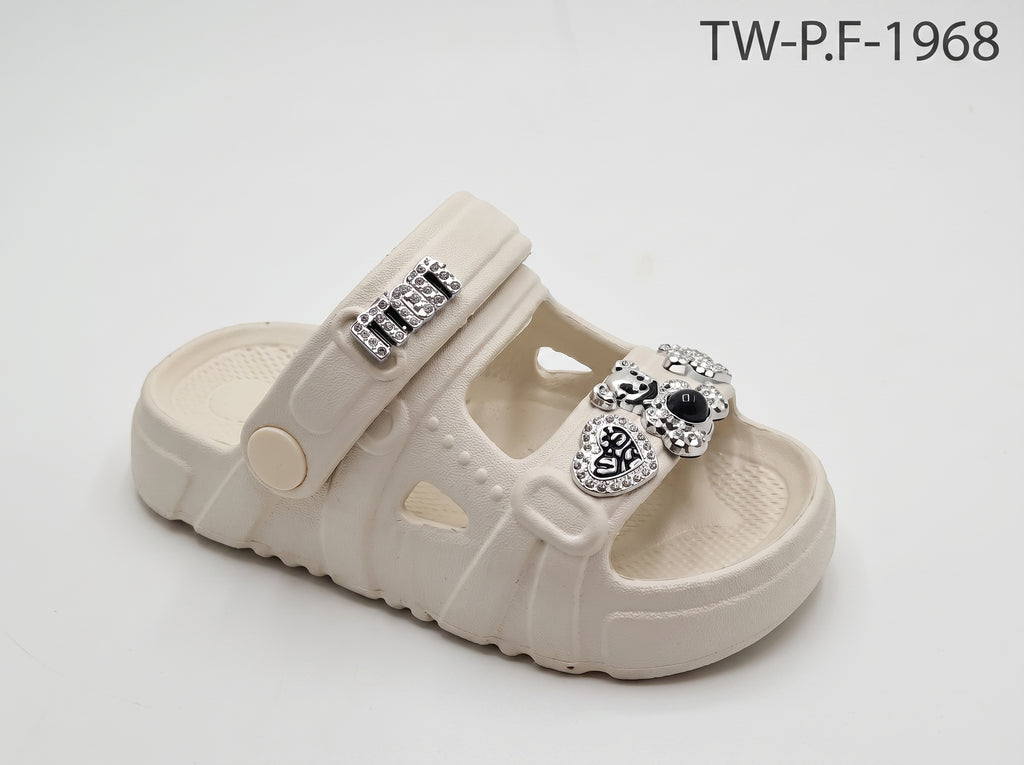 Chic Embellished Platform Cloud Clogs – Ivory White (26\29)