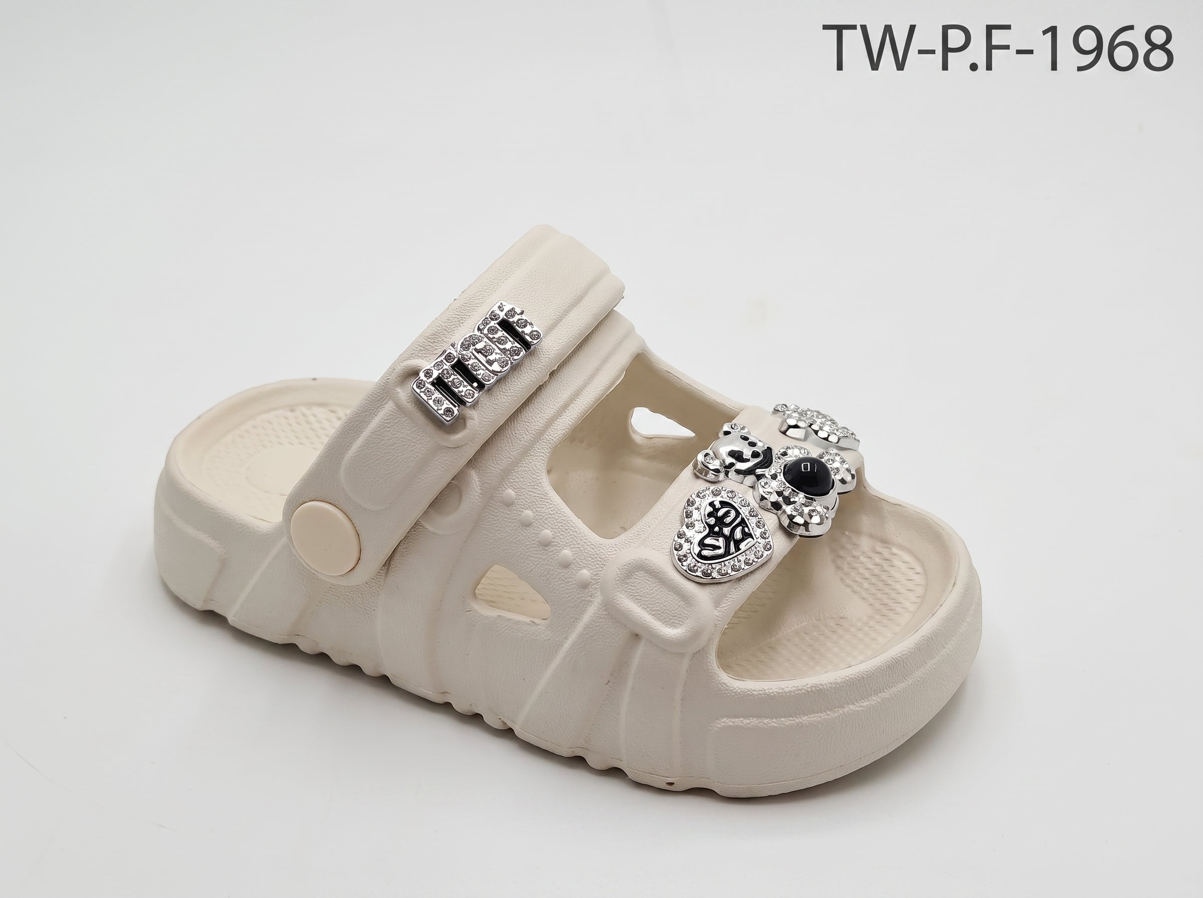 Chic Embellished Platform Cloud Clogs – Ivory White (26\29)