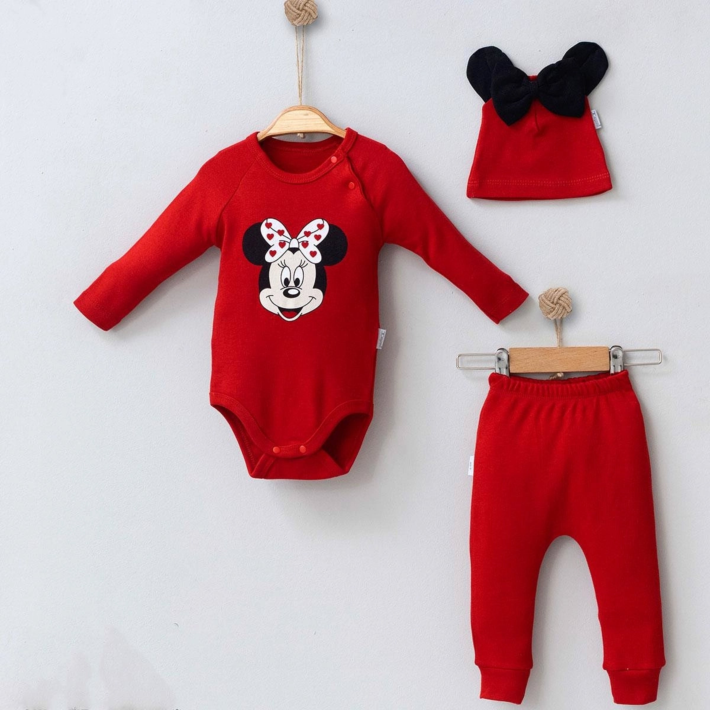 Disney Minnie Mouse Baby Long Sleeve Graphic Bodysuit - Red (3-18 months)