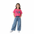 Girls' "Bloom With Grace" Long-Sleeve Graphic Tee  - Fuchsia (6-10 years)