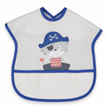 Pirate Panda Waterproof Feeding Bib - Blue (0-3 months)