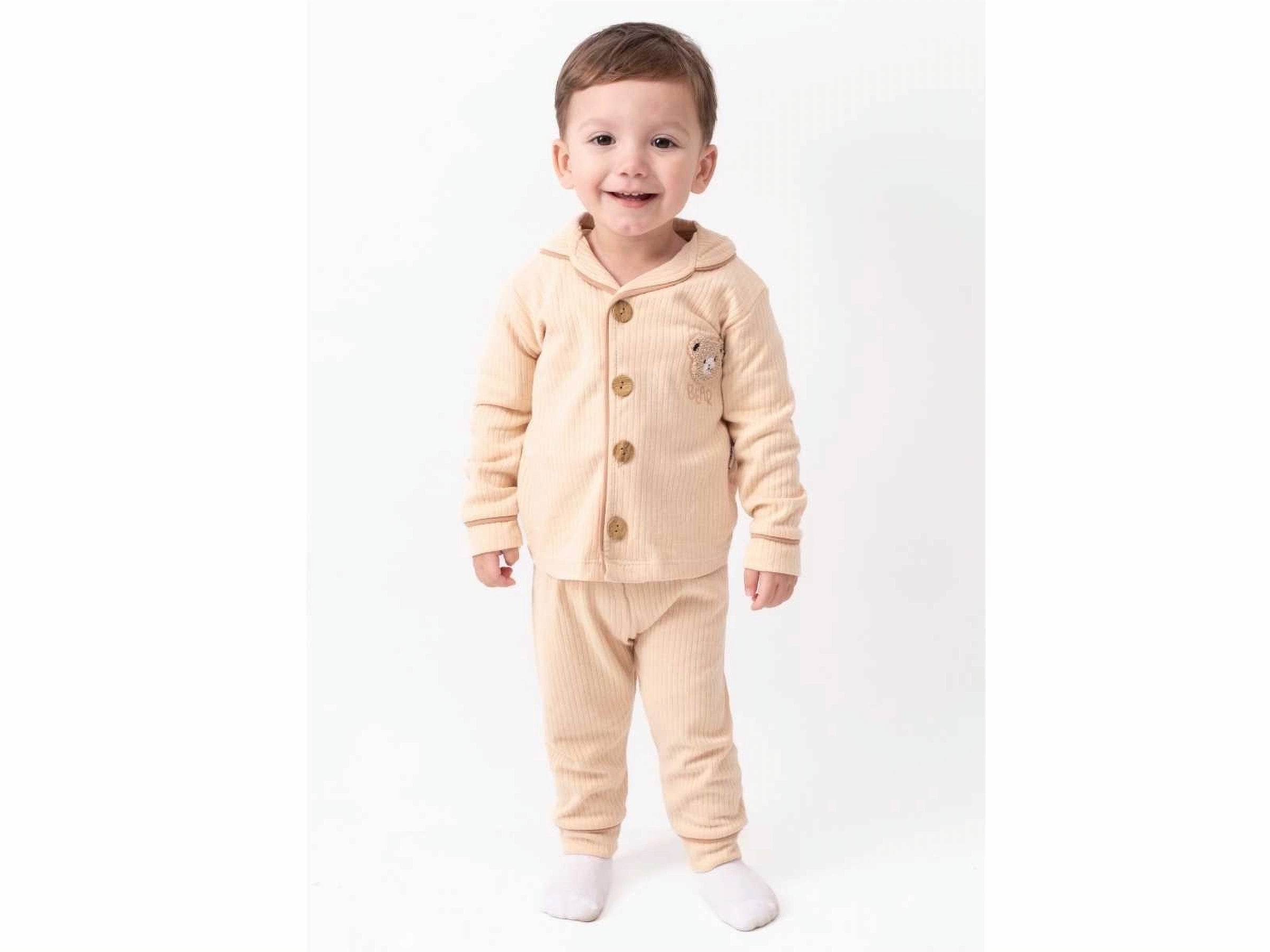 Cloud-Soft Ribbed Essential Baby Bodysuit Set - Beige (9-24 months)