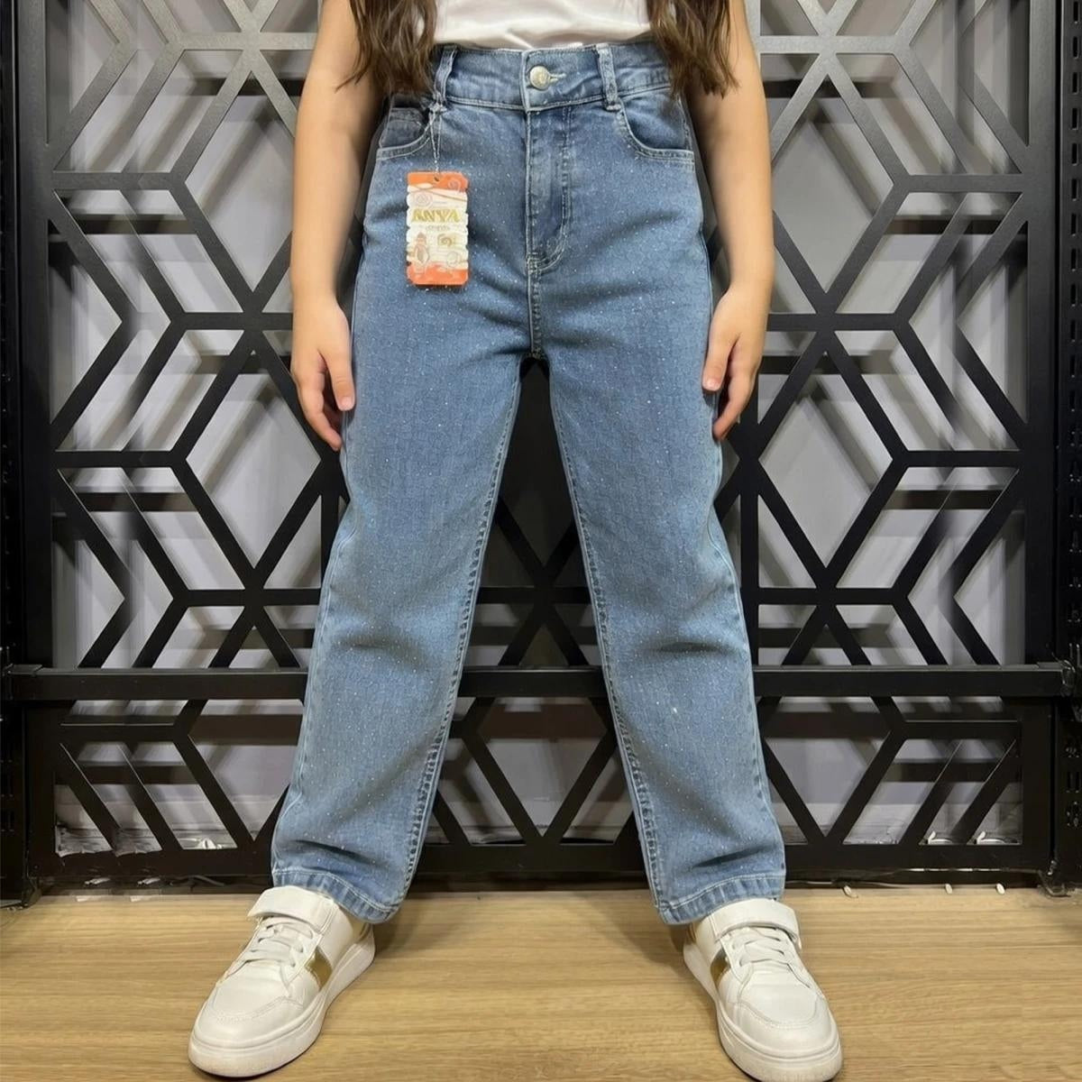 ids' Loose-Fit High-Waisted Wide-Leg Jeans - Blue (6-10 years)