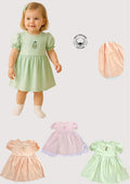 Embroidered Organic Cotton Baby Dress- Orange (2-5 years)