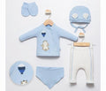 6-Piece Newborn Baby Bunny Gift Set - Sky Blue Set - Light Blue (0-3 month)