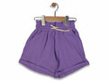 Lavender Linen-Blend Ruffle Trim Shorts - Lilac (9-12 years)