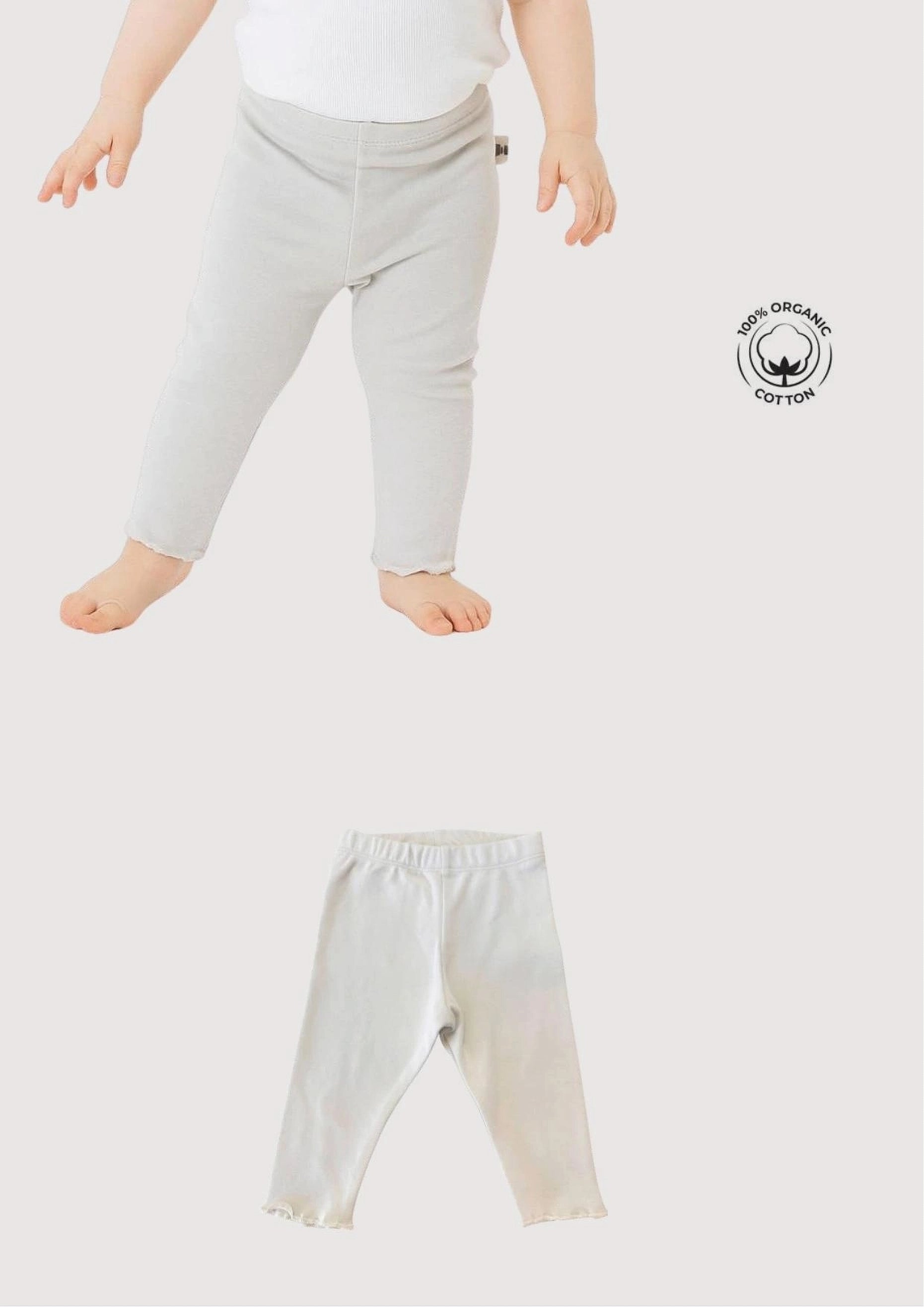 Organic Cotton Ribbed Baby Leggings - Violet (0-12 months)