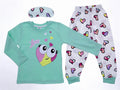 Girls' 3-Piece Owl Sleepwear Set – Mint Green & Multi-Color - Salmon (3-6 years)