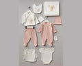 Essential White Organic Cotton Baby Gift Set - Salmon