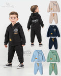 Cozy Bear Hoodie - Kids Zip-Up - Black (9-24 months)
