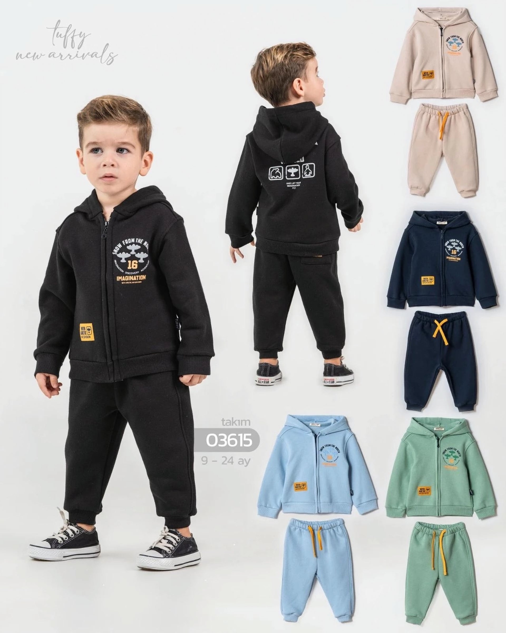 Cozy Bear Hoodie - Kids Zip-Up - Black (9-24 months)