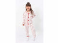 Girl's Red Heart Print Cotton Pajama Set - Red (3-6 years)