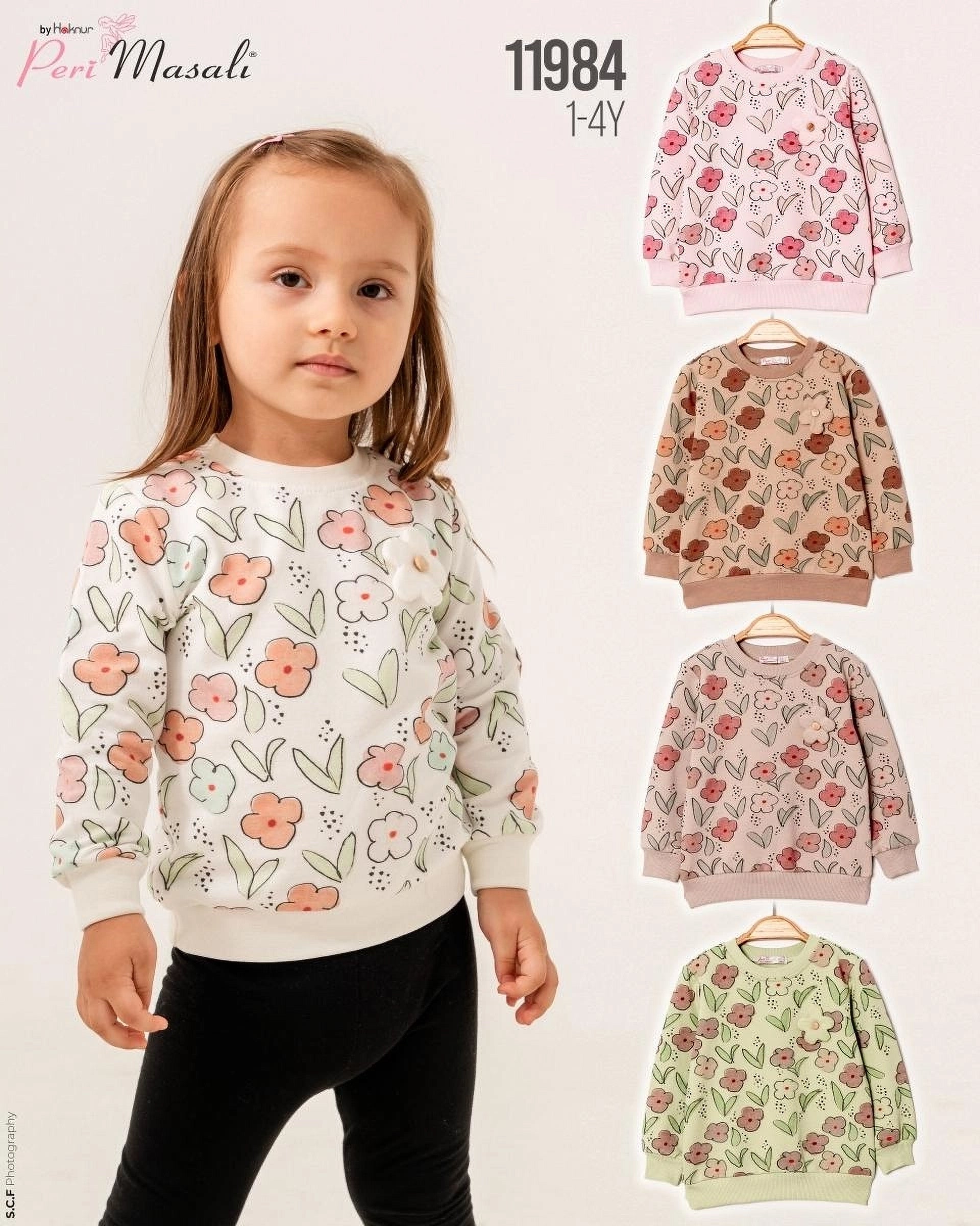 Peri Masali Kids Floral Print Crewneck Sweater(1-4 years)
