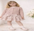 Toddler Girls’ Vintage Pink Plaid Bow-Accent Party Dress - Pudra (6-7-8-9 years)