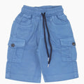Boys' Textured Pull-On Drawstring Shorts in Blue- (3-7 years)