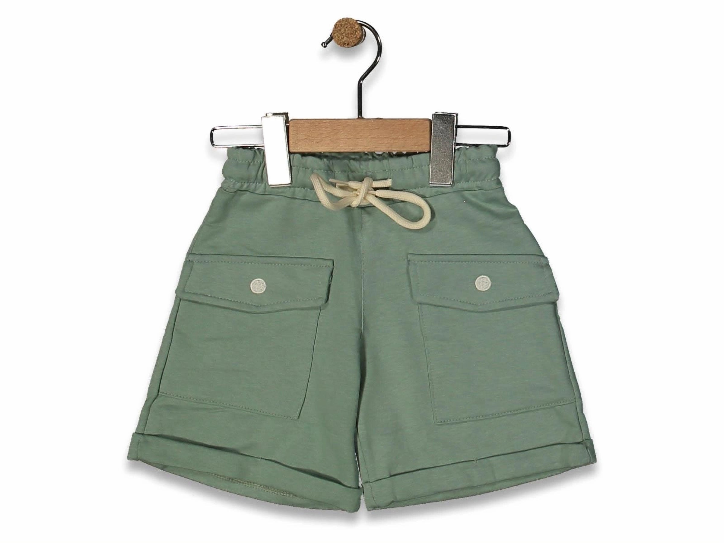 Luca Linen Utility Shorts - Calla Green - Beige (9-12 years)
