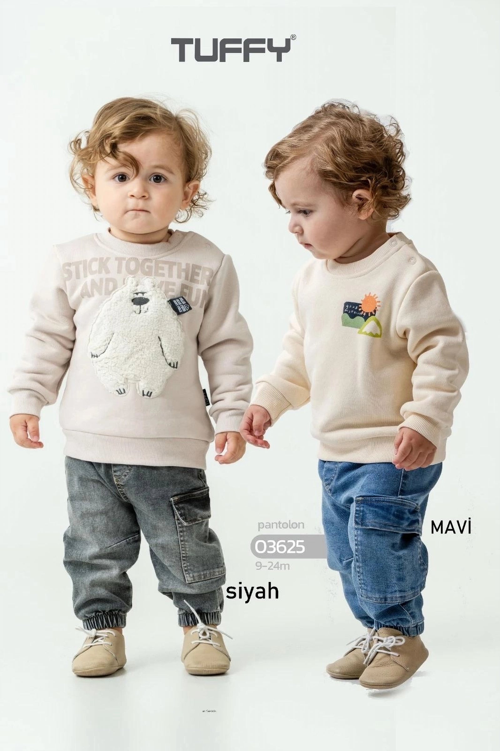 Tuffy Kids Boys’ Safari Casual 3-Piece Set (Siyah) (9-24 months)