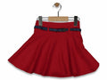 The Classic Pleat: Red A-Line Skater Skirt & Contrast Belt - Black (5-8 years)