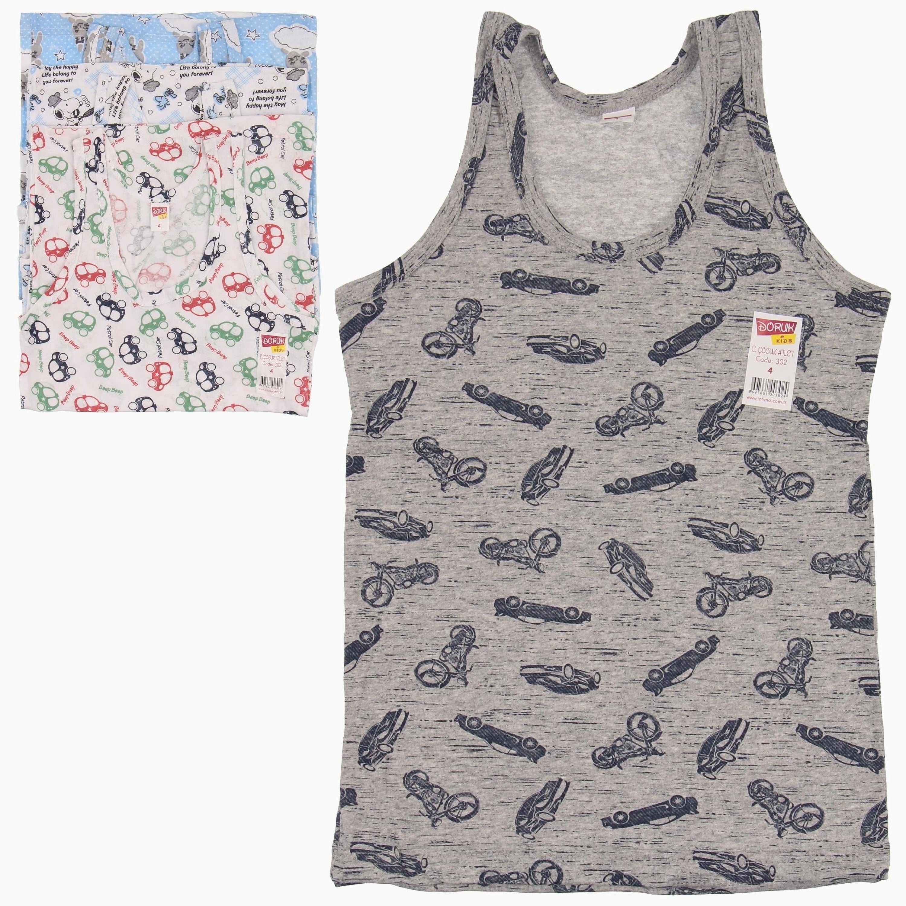 Borun Boys' Motorcycle Graphic Tank Top Clothing Set -  (2/3/4/5/6 Years)