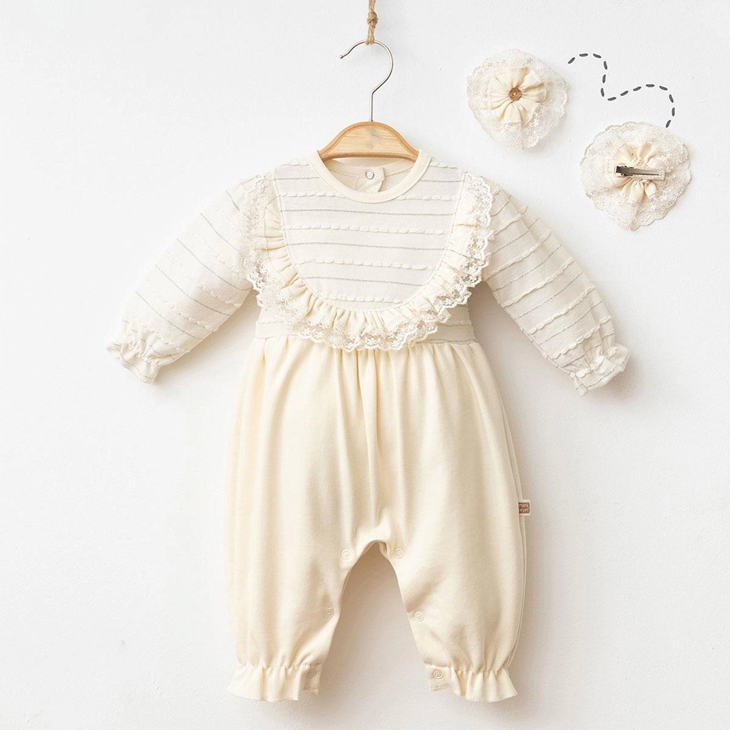Smocked Heirloom Bubble Romper in Ivory - Cream (3-9 months)