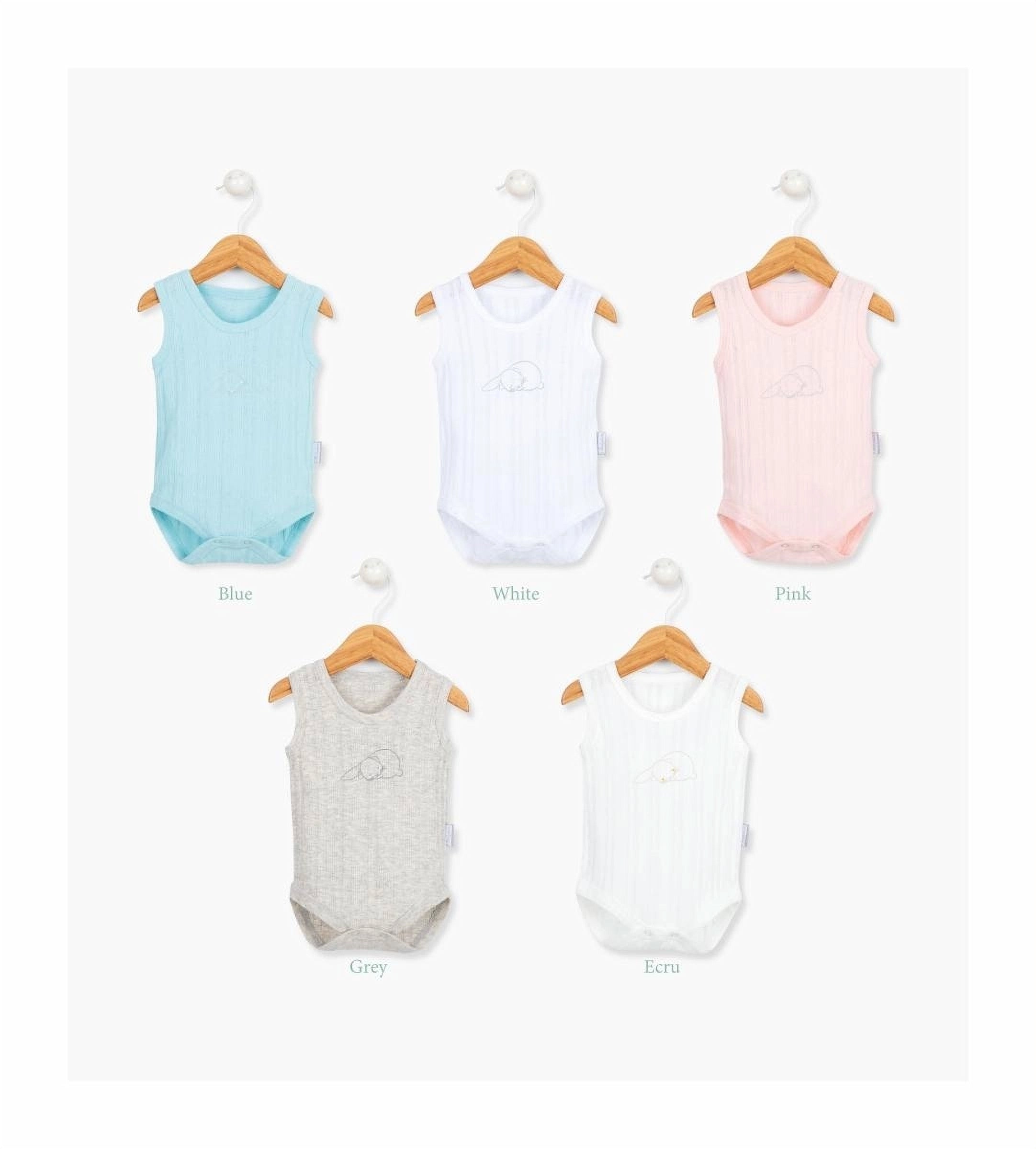 Essential Unisex Sleeveless Baby Bodysuit Multi-Pack  - Blue (0-24 months)