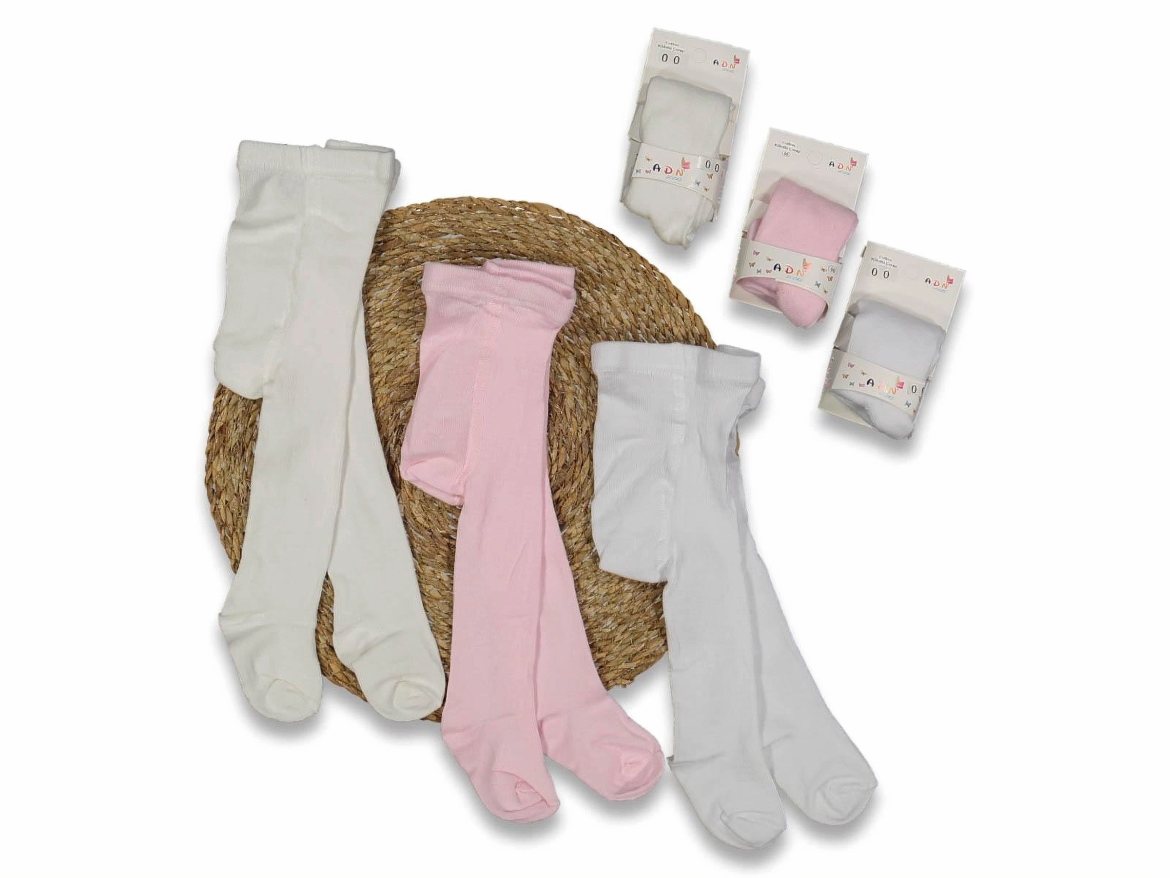 Organic Cotton Ribbed Baby Leggings & Accessories Set - Pink (1-6 months)
