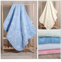 Bebessi Embossed Baby Blanke- White\ Ekru (100\120)