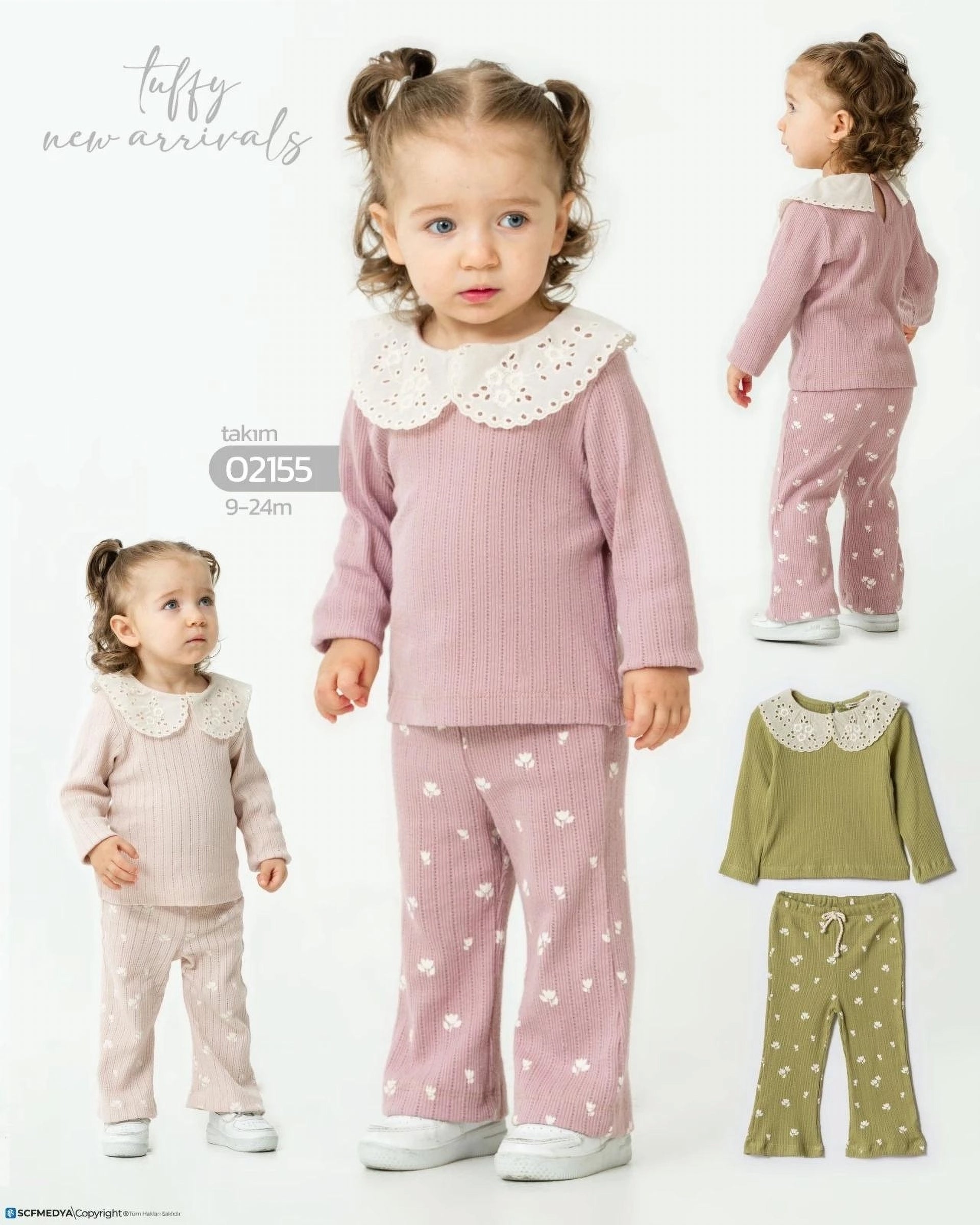 Tuffy Mauve Ruffle Sweatshirt and Legging Set- Pink (9-24 months)