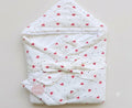 Baby Heart Print Swaddle Blanket Set (Ekru/Indigo)
