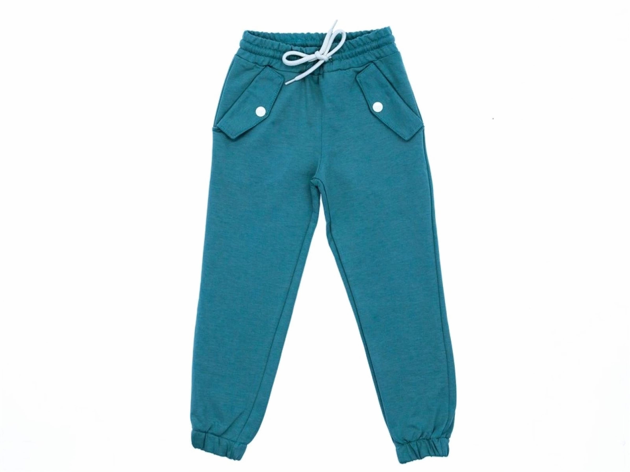 Kids' Soft-Knit Jogger Pants with Contrast Drawstring - Green (9-12 years)